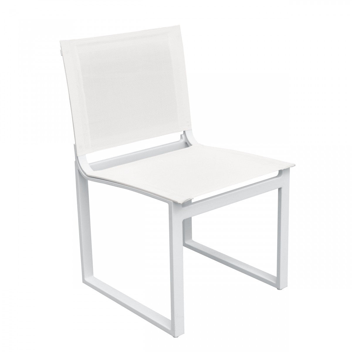 Set of Two White Aluminum Indoor Outdoor Dining Chair By Homeroots | Outdoor Chairs | Modishstore - 2
