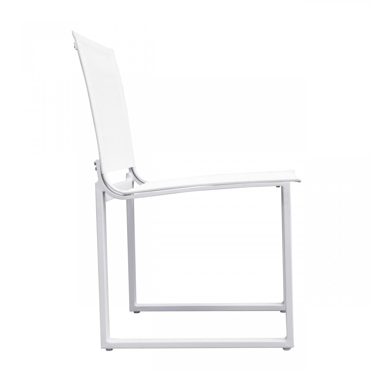 Set of Two White Aluminum Indoor Outdoor Dining Chair By Homeroots | Outdoor Chairs | Modishstore - 3