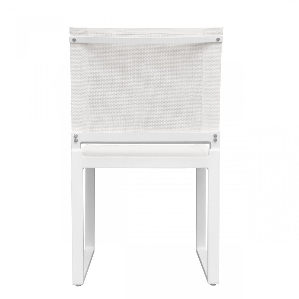 Set of Two White Aluminum Indoor Outdoor Dining Chair By Homeroots | Outdoor Chairs | Modishstore - 4