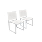Set of Two White Aluminum Indoor Outdoor Dining Chair By Homeroots | Outdoor Chairs | Modishstore - 5