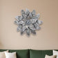 Gray and Off White Galvanized Metal Flower Hanging Dimensional Sculpture By Homeroots | Wall Decor | Modishstore - 1