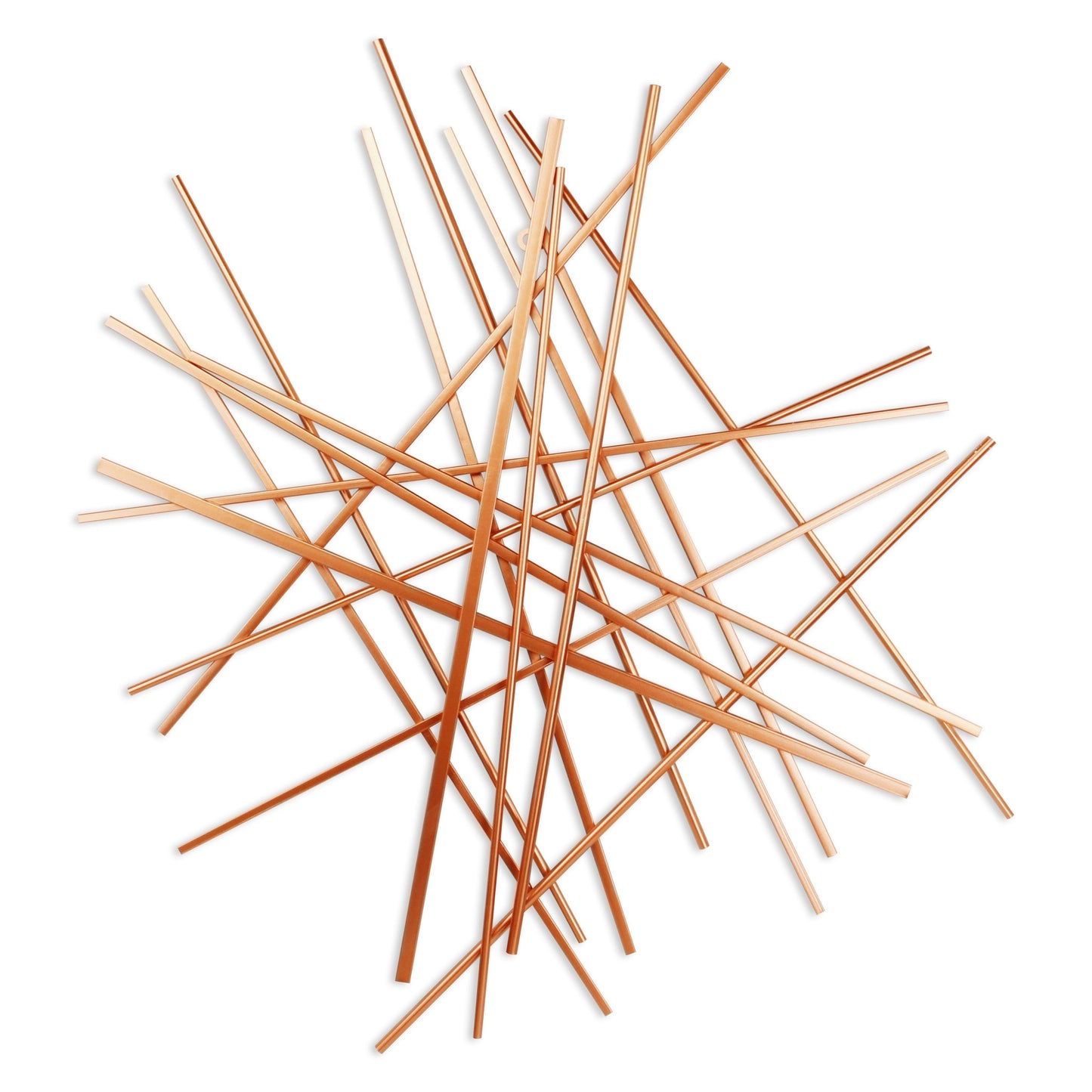 Rose Gold Metal Abstract Lines Hanging Dimensional Sculpture By Homeroots | Wall Decor | Modishstore - 7
