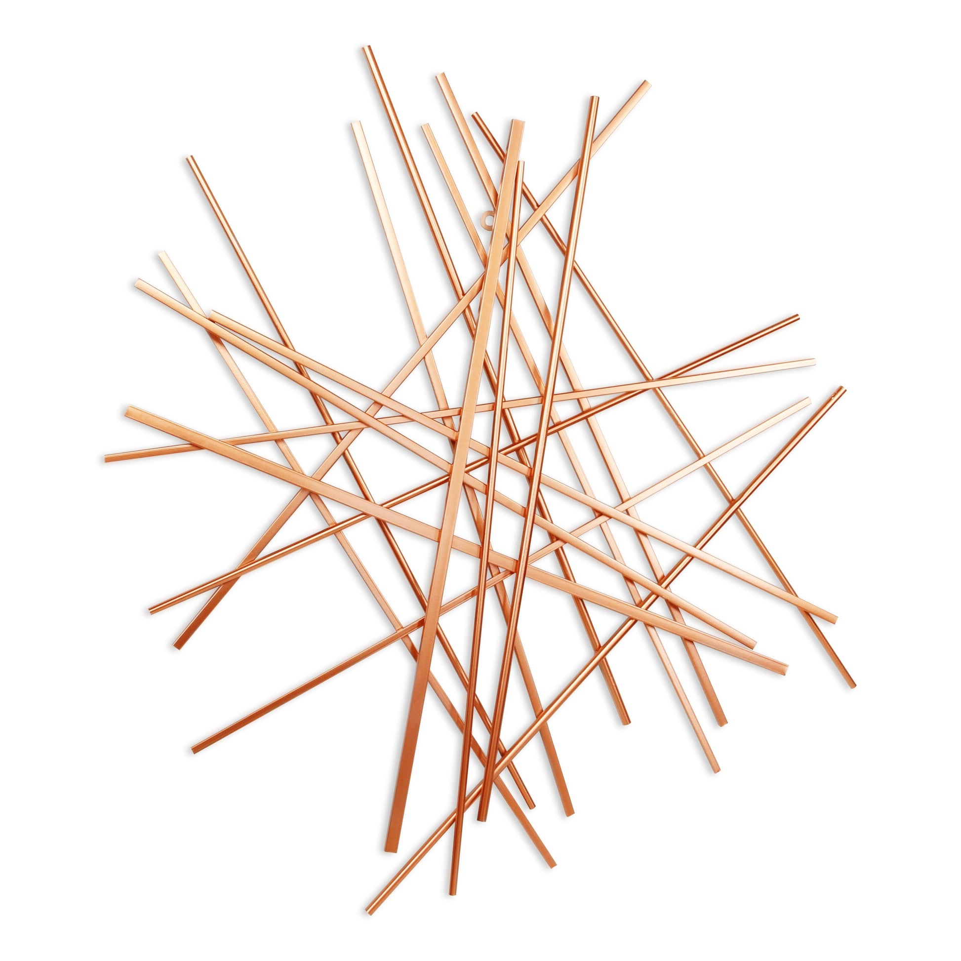Rose Gold Metal Abstract Lines Hanging Dimensional Sculpture By Homeroots | Wall Decor | Modishstore - 2
