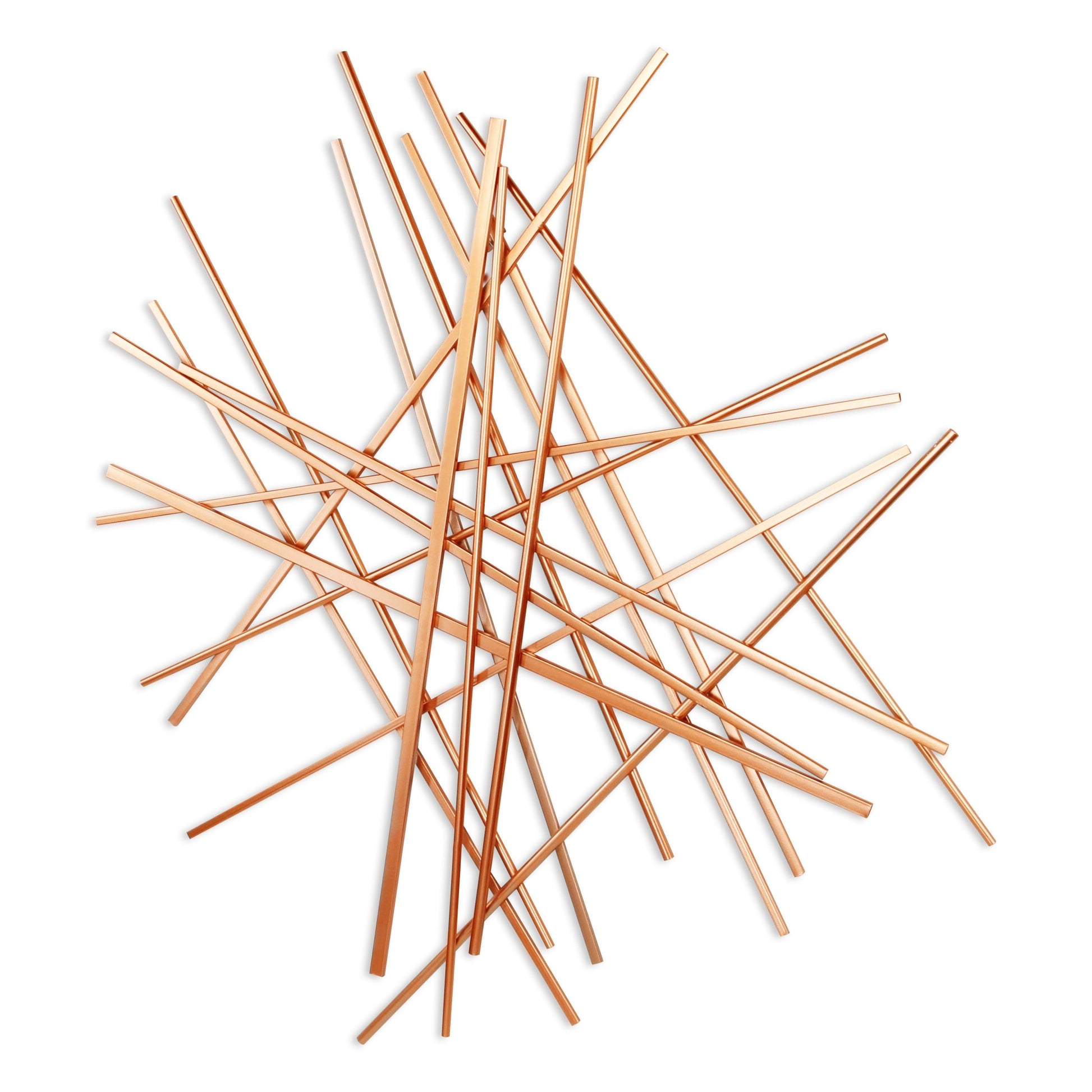 Rose Gold Metal Abstract Lines Hanging Dimensional Sculpture By Homeroots | Wall Decor | Modishstore - 3