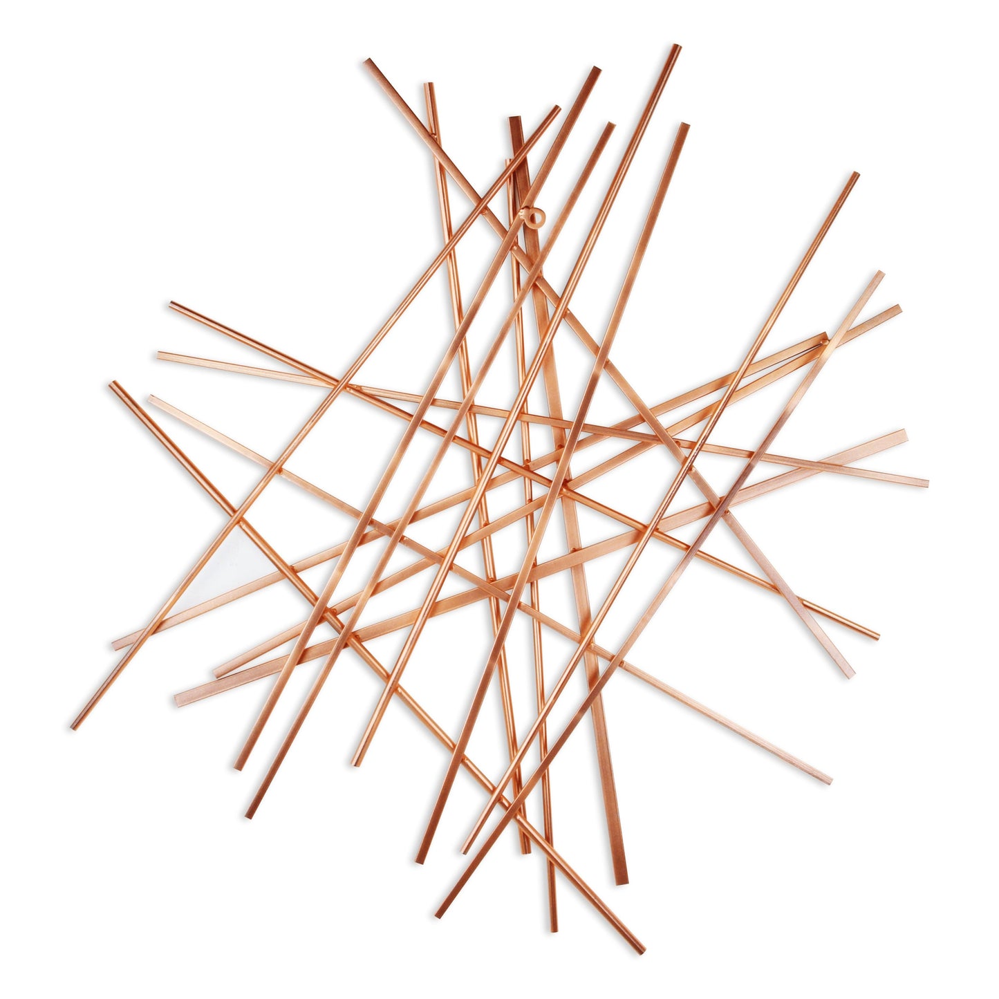 Rose Gold Metal Abstract Lines Hanging Dimensional Sculpture By Homeroots | Wall Decor | Modishstore - 4