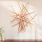 Rose Gold Metal Abstract Lines Hanging Dimensional Sculpture By Homeroots | Wall Decor | Modishstore - 1