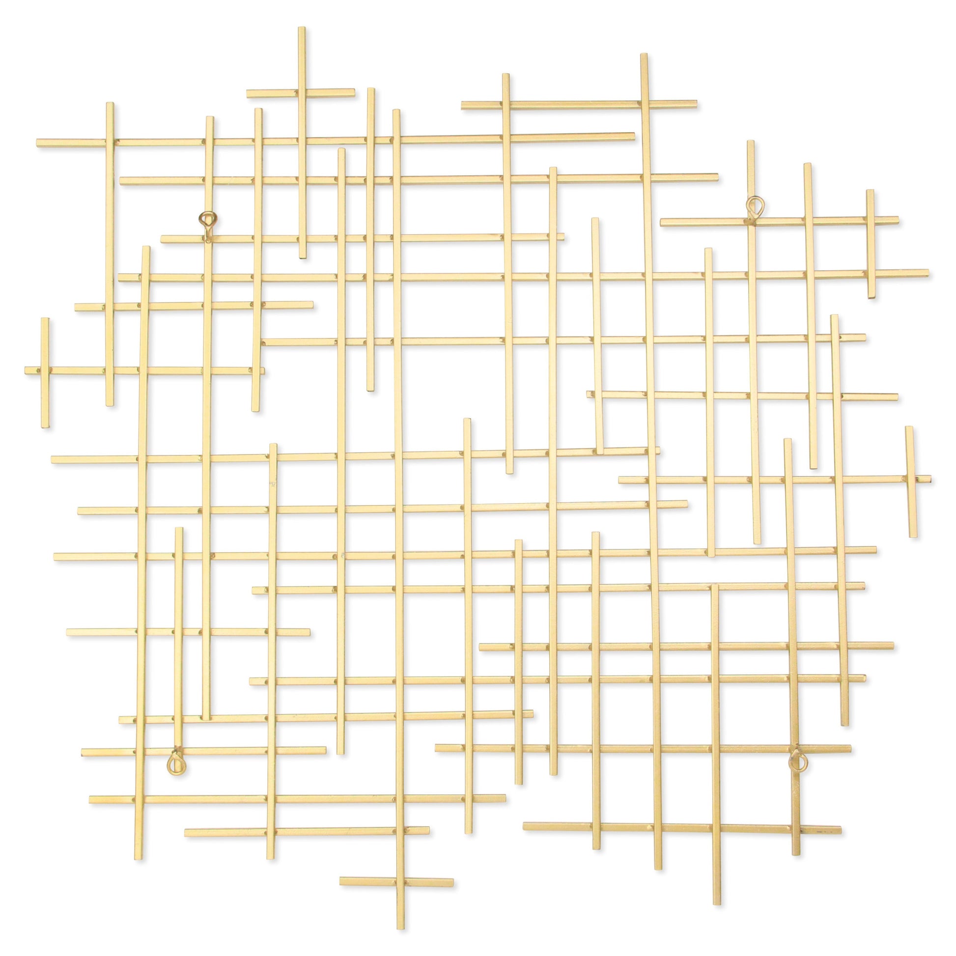 Gold Metal Abstract Lines Hanging Dimensional Sculpture By Homeroots | Wall Decor | Modishstore - 4