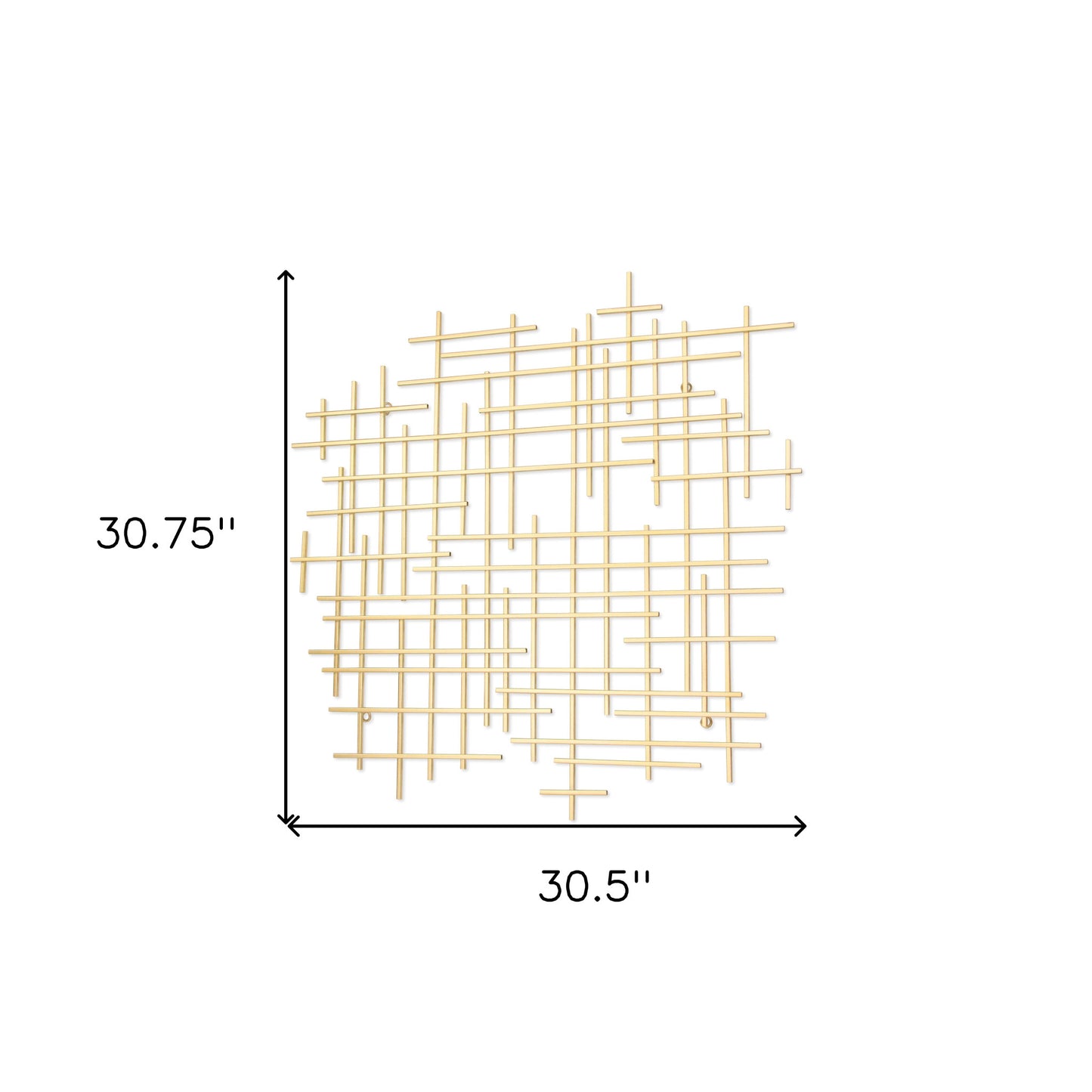 Gold Metal Abstract Lines Hanging Dimensional Sculpture By Homeroots | Wall Decor | Modishstore - 6