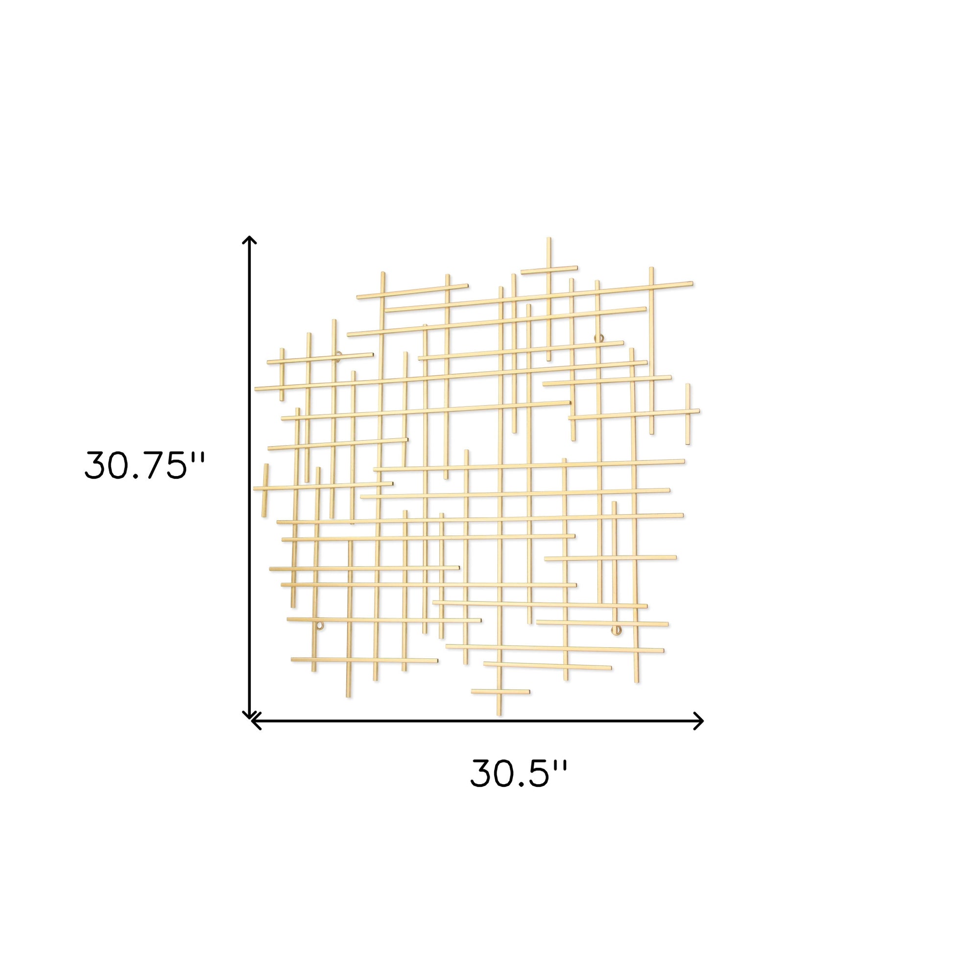 Gold Metal Abstract Lines Hanging Dimensional Sculpture By Homeroots | Wall Decor | Modishstore - 6