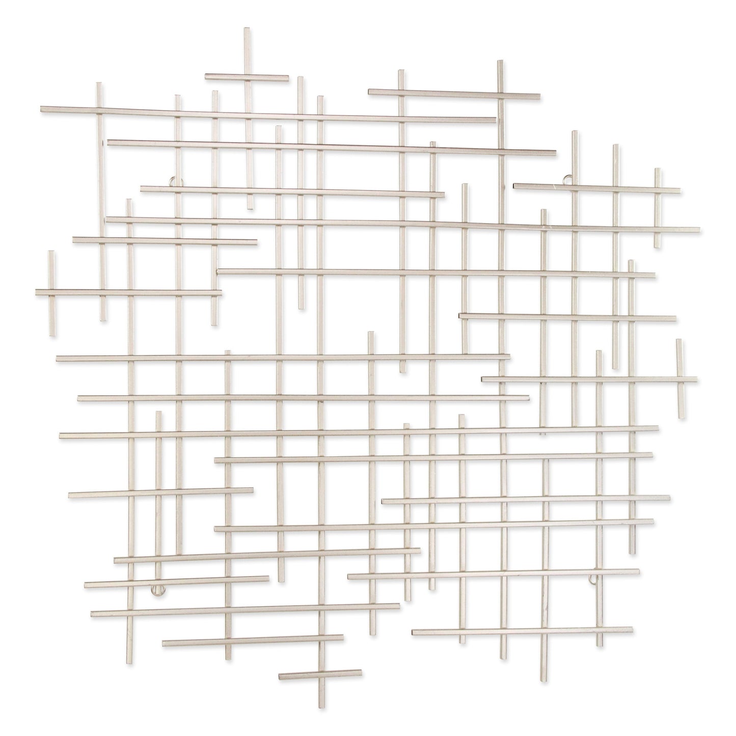 Silver Metal Abstract Lines Hanging Dimensional Sculpture By Homeroots | Wall Decor | Modishstore - 2