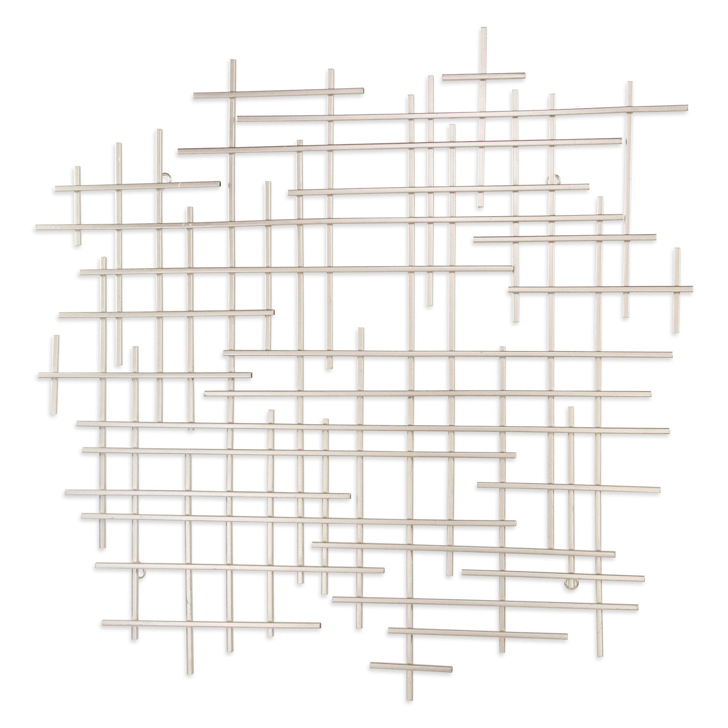 Silver Metal Abstract Lines Hanging Dimensional Sculpture By Homeroots | Wall Decor | Modishstore - 1