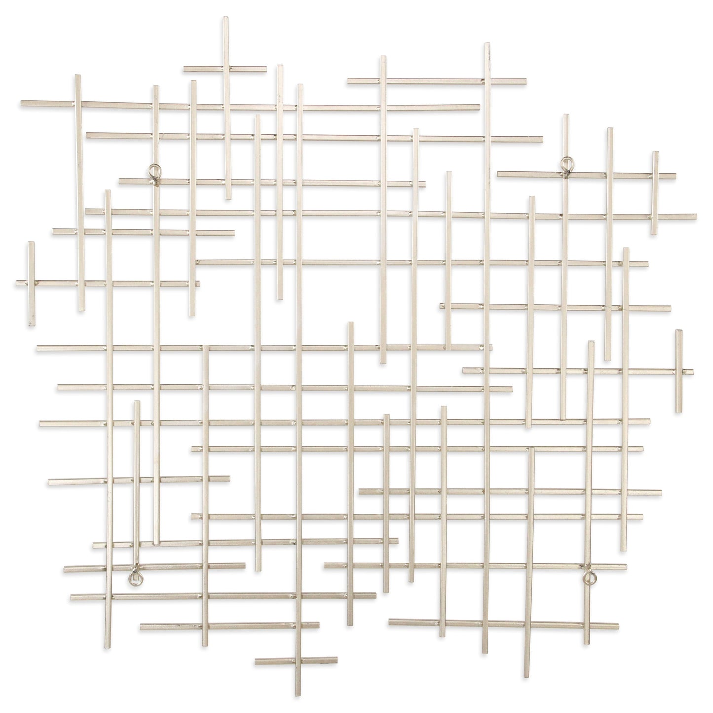 Silver Metal Abstract Lines Hanging Dimensional Sculpture By Homeroots | Wall Decor | Modishstore - 3
