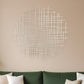 Silver Metal Abstract Lines Round Hanging Dimensional Sculpture By Homeroots | Wall Decor | Modishstore - 1