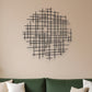 Black Metal Abstract Lines Round Hanging Dimensional Sculpture By Homeroots | Wall Decor | Modishstore - 1