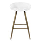 Set of Two White And Bronze Steel Low Back Counter Height Bar Chairs By Homeroots | Bar Stools | Modishstore - 5