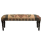 Shades of Brown Black Leg Southwest Upholstered Bench By Homeroots | Benches | Modishstore - 2