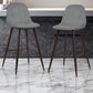 Set of Two Gray And Gold Steel Counter Height Bar Chairs By Homeroots | Bar Stools | Modishstore - 1