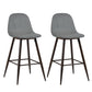Set of Two Gray And Gold Steel Counter Height Bar Chairs By Homeroots | Bar Stools | Modishstore - 2