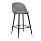 Set of Two Gray And Black Steel Low Back Counter Height Bar Chairs By Homeroots | Bar Stools | Modishstore - 8