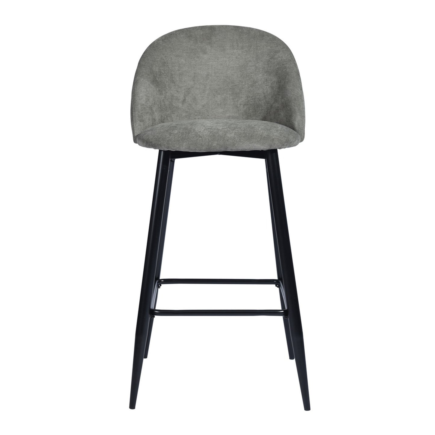 Set of Two Gray And Black Steel Low Back Counter Height Bar Chairs By Homeroots | Bar Stools | Modishstore - 7