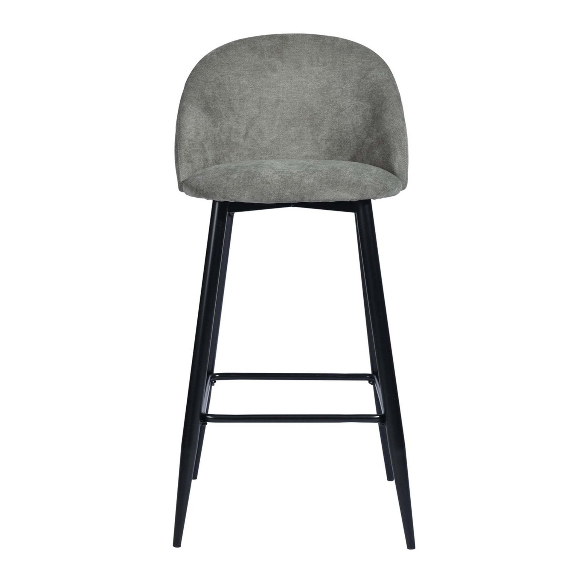 Set of Two Gray And Black Steel Low Back Counter Height Bar Chairs By Homeroots | Bar Stools | Modishstore - 7