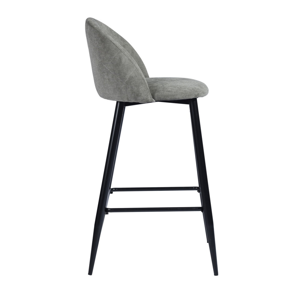 Set of Two Gray And Black Steel Low Back Counter Height Bar Chairs By Homeroots | Bar Stools | Modishstore - 6