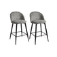Set of Two Gray And Black Steel Low Back Counter Height Bar Chairs By Homeroots | Bar Stools | Modishstore - 2