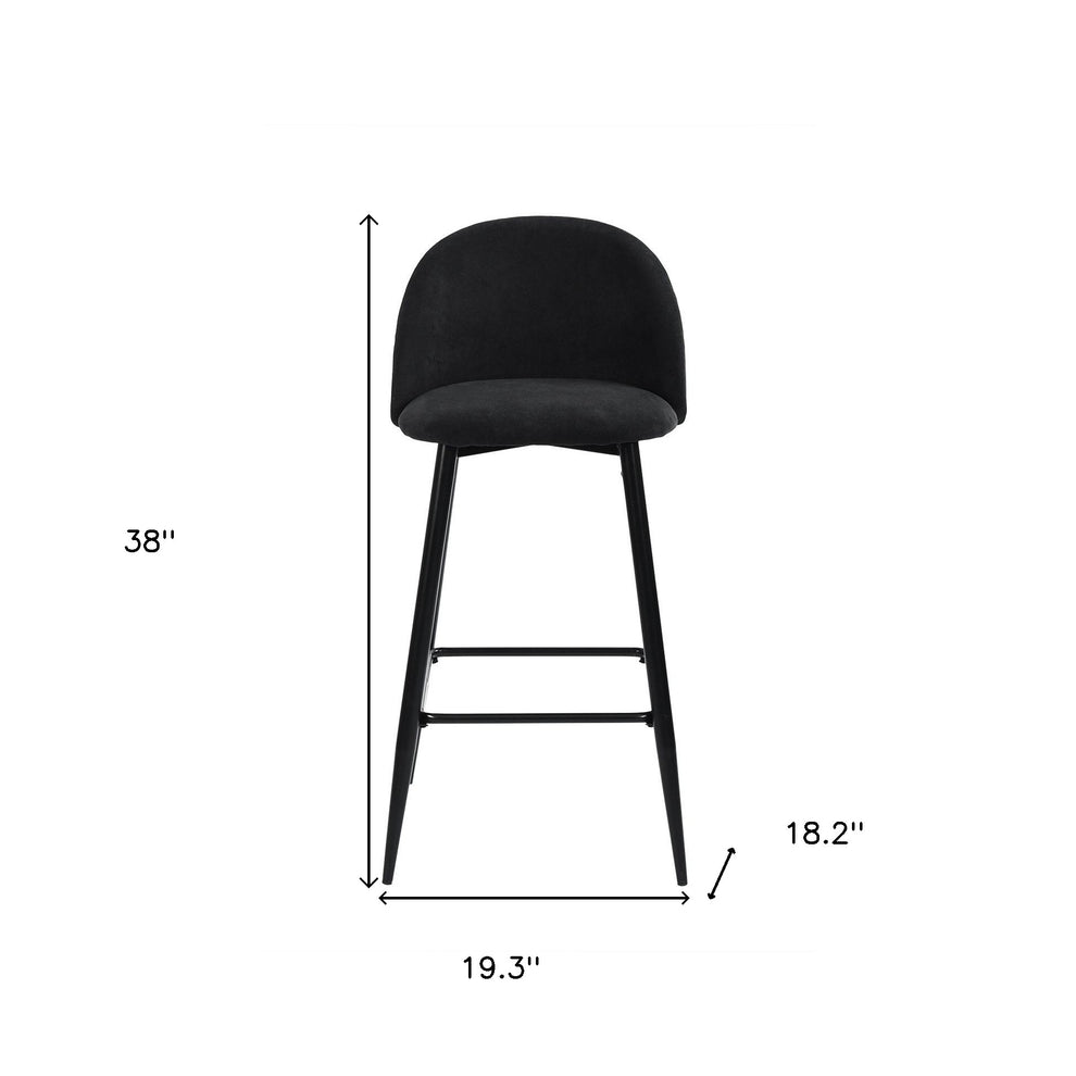 Set of Two Blue And Black Steel Low Back Counter Height Bar Chairs By Homeroots | Bar Stools | Modishstore - 3