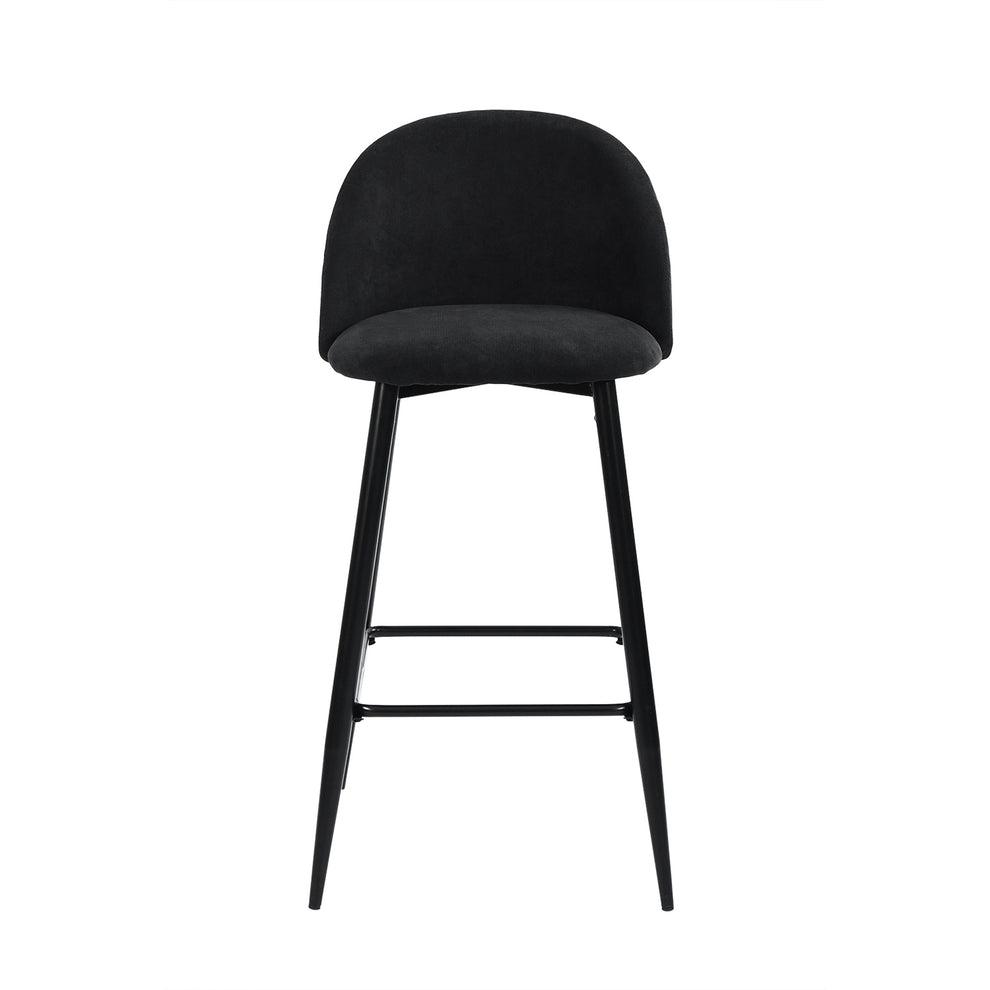 Set of Two Blue And Black Steel Low Back Counter Height Bar Chairs By Homeroots | Bar Stools | Modishstore - 2