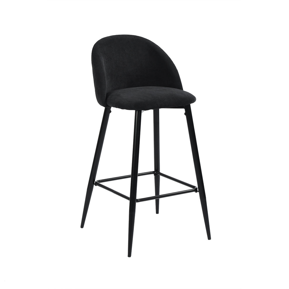 Set of Two Blue And Black Steel Low Back Counter Height Bar Chairs By Homeroots | Bar Stools | Modishstore - 5