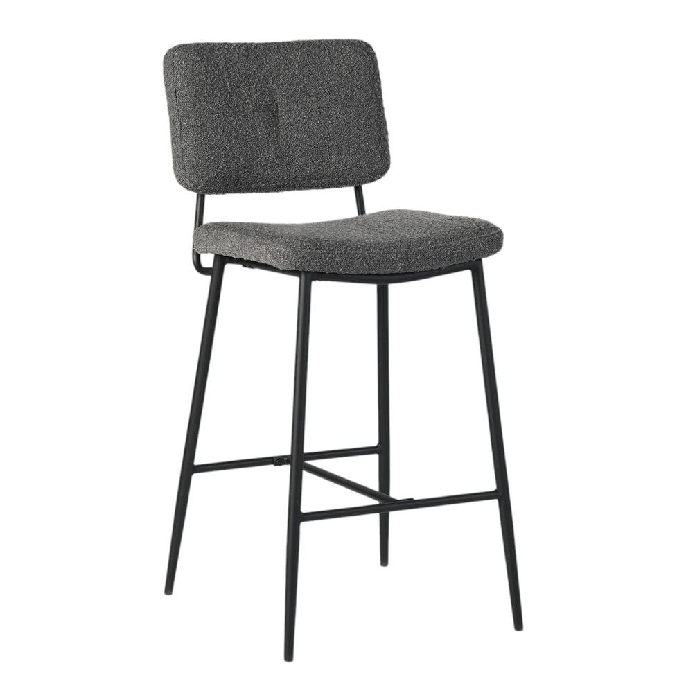 Set of Two Green and Black Manufactured Wood and Steel Low Back Bar Height Bar Chairs By Homeroots | Bar Stools | Modishstore - 3