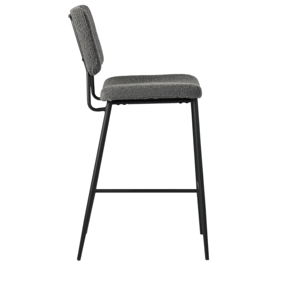 Set of Two Green and Black Manufactured Wood and Steel Low Back Bar Height Bar Chairs By Homeroots | Bar Stools | Modishstore - 4