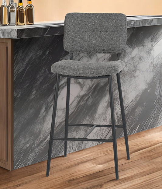 Set of Two Green and Black Manufactured Wood and Steel Low Back Bar Height Bar Chairs By Homeroots | Bar Stools | Modishstore - 1