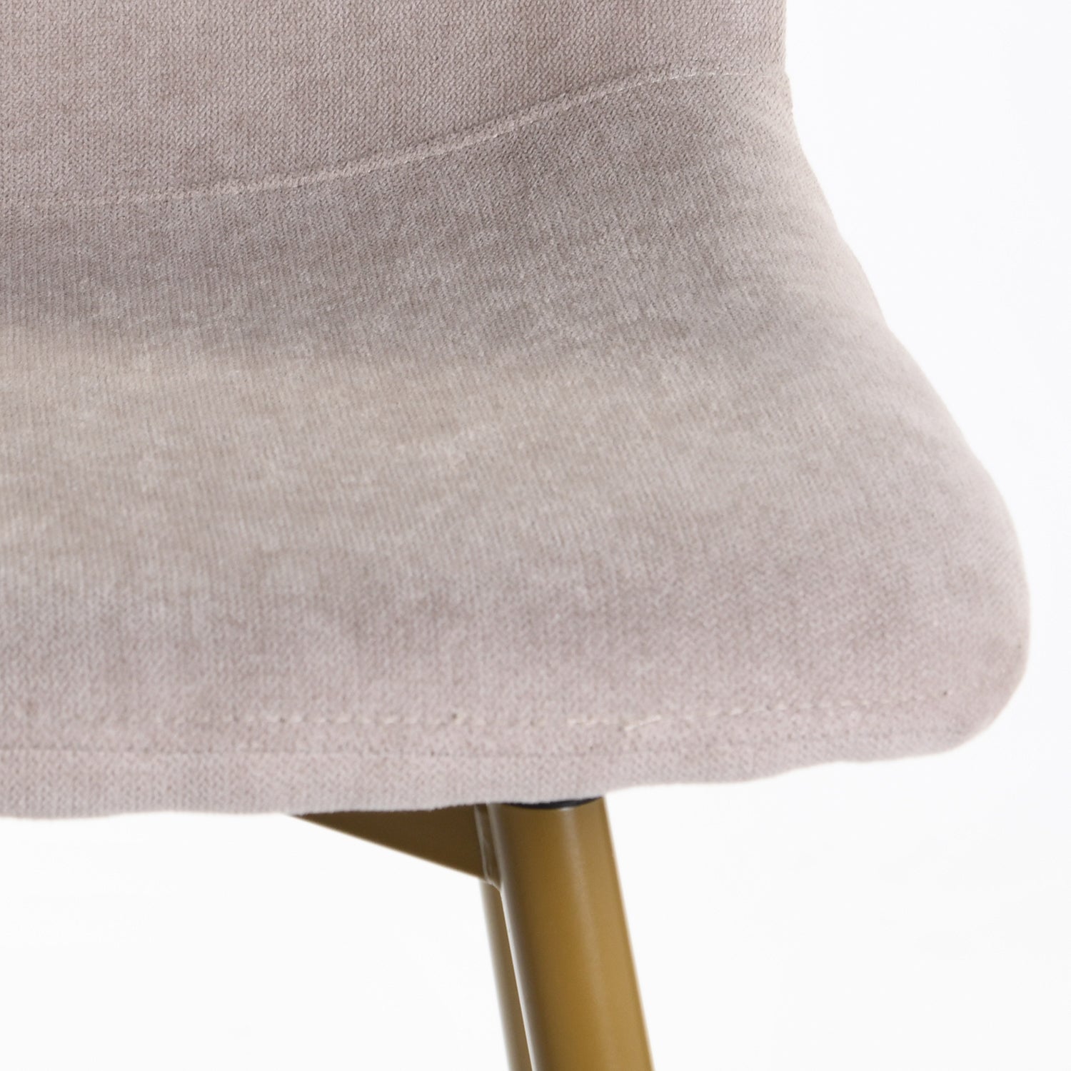 Set of Two Light Taupe and Gold Fabric and Steel Bar Height Swivel Bar Chairs By Homeroots | Bar Stools | Modishstore - 6