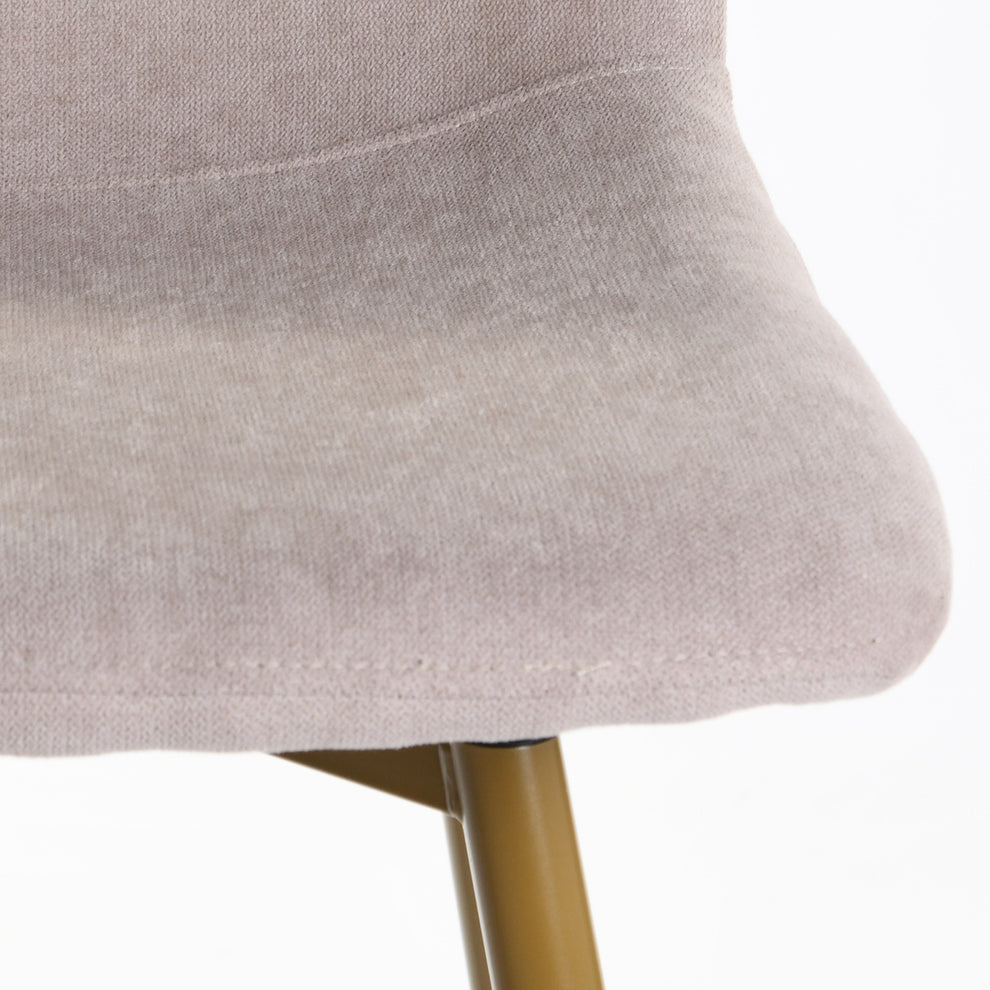 Set of Two Light Taupe and Gold Fabric and Steel Bar Height Swivel Bar Chairs By Homeroots | Bar Stools | Modishstore - 6