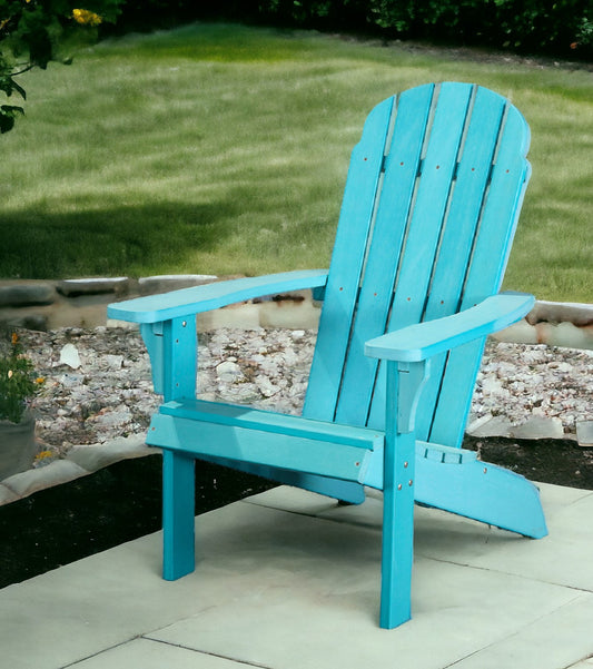 Blue Heavy Duty Plastic Adirondack Chair By Homeroots | Outdoor Chairs | Modishstore - 1