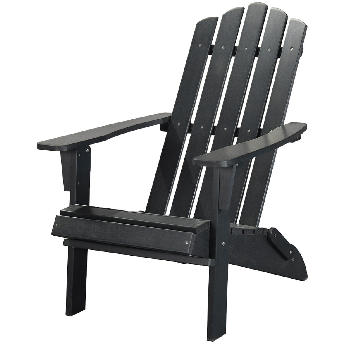 Black Heavy Duty Plastic Indoor Outdoor Adirondack Chair By Homeroots | Outdoor Chairs | Modishstore - 3