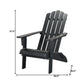 Black Heavy Duty Plastic Indoor Outdoor Adirondack Chair By Homeroots | Outdoor Chairs | Modishstore - 6