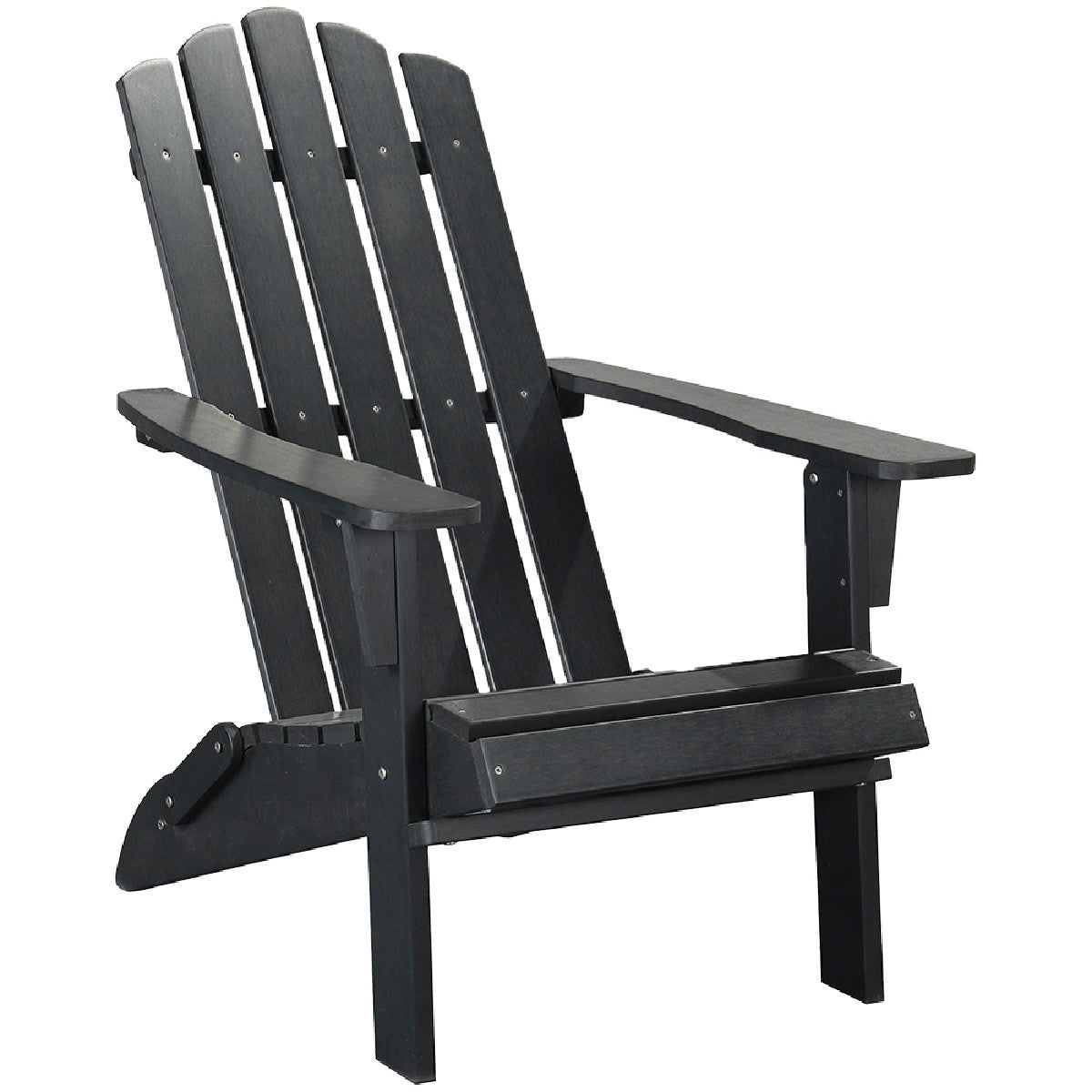 Black Heavy Duty Plastic Indoor Outdoor Adirondack Chair By Homeroots | Outdoor Chairs | Modishstore - 2