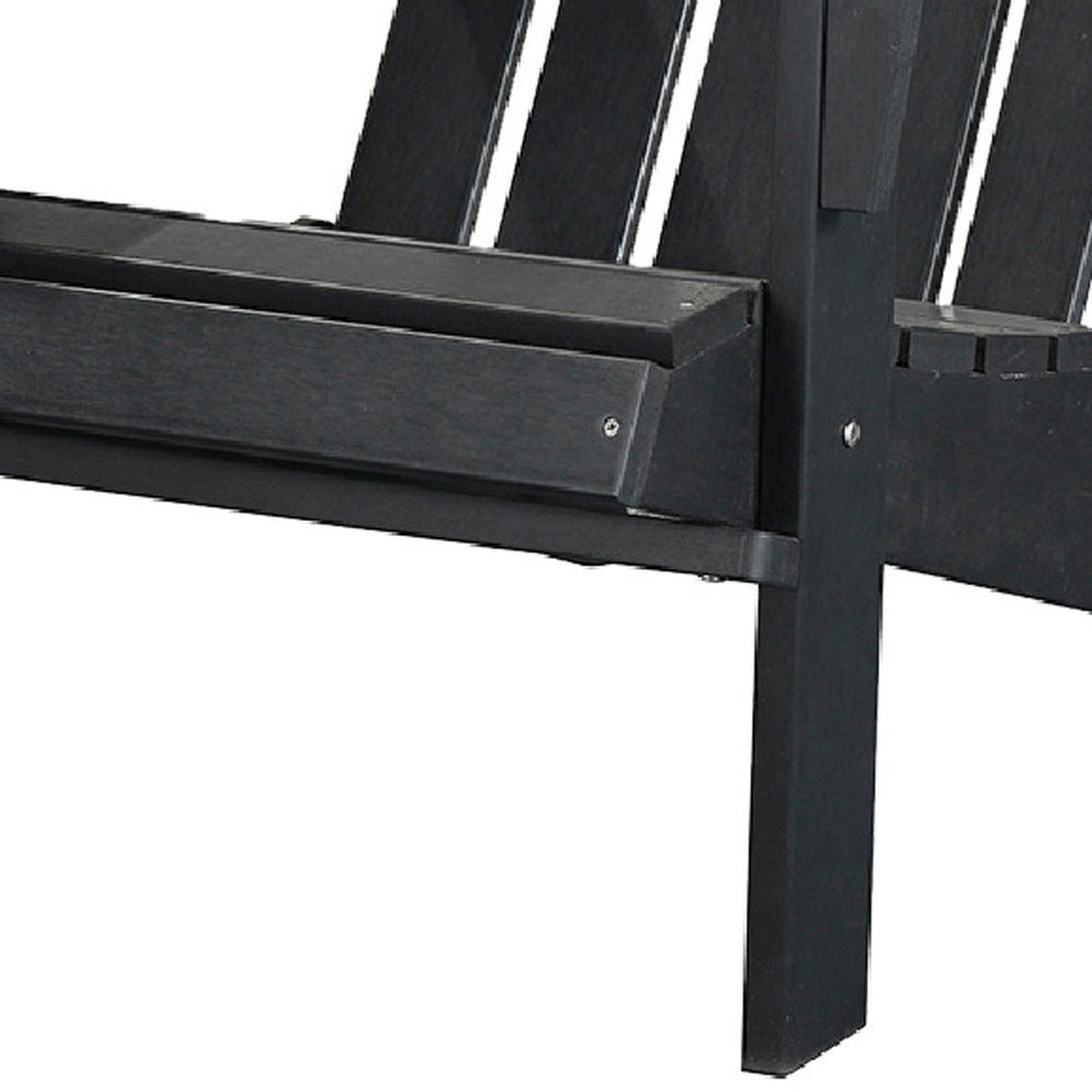 Black Heavy Duty Plastic Indoor Outdoor Adirondack Chair By Homeroots | Outdoor Chairs | Modishstore - 5