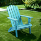Blue Heavy Duty Plastic Indoor Outdoor Adirondack Chair By Homeroots | Outdoor Chairs | Modishstore - 1
