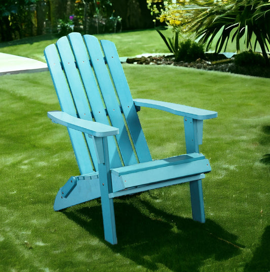 Blue Heavy Duty Plastic Indoor Outdoor Adirondack Chair By Homeroots | Outdoor Chairs | Modishstore - 1