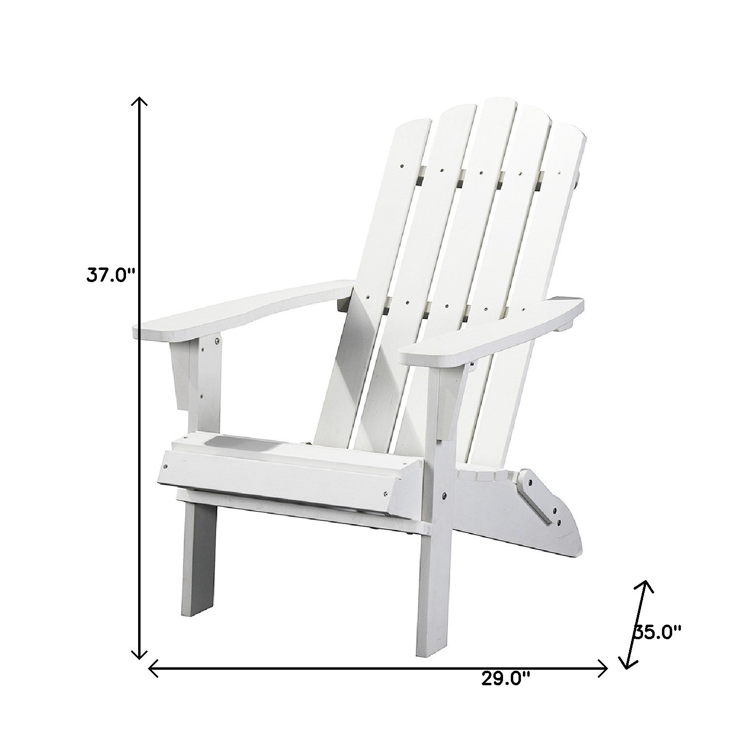 White Heavy Duty Plastic Indoor Outdoor Adirondack Chair By Homeroots | Outdoor Chairs | Modishstore - 5