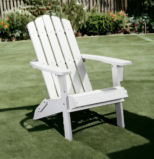 White Heavy Duty Plastic Indoor Outdoor Adirondack Chair By Homeroots | Outdoor Chairs | Modishstore - 1
