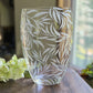 Clear and Frosted Leaf Pattern Oval Crystal Table Vase By Homeroots | Vases | Modishstore - 5