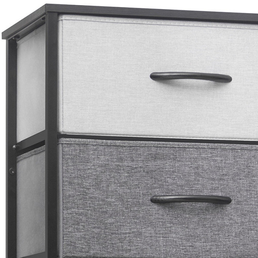 Gray and Black Steel and Fabric Six Drawer Chest By Homeroots | Dressers | Modishstore - 4