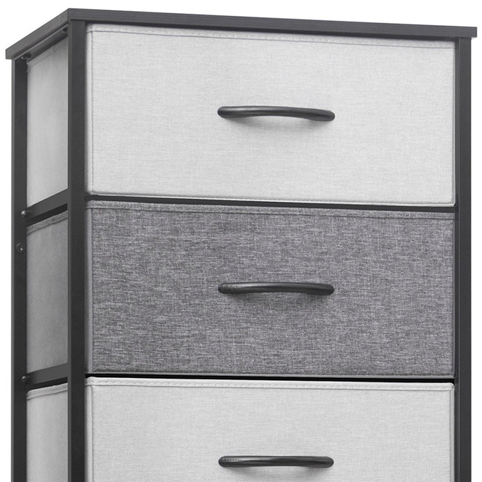 Gray and Black Steel and Fabric Six Drawer Chest By Homeroots | Dressers | Modishstore - 5