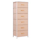 Pink and White Steel and Fabric Six Drawer Chest By Homeroots | Dressers | Modishstore - 1