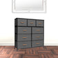 Gray and White Steel and Fabric Nine Drawer Triple Dresser By Homeroots | Dressers | Modishstore - 5