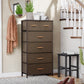 Brown Steel and Fabric Six Drawer Combo Dresser By Homeroots | Dressers | Modishstore - 3